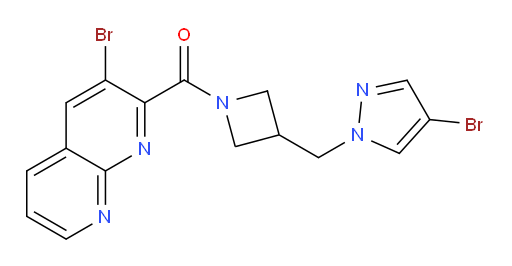 (3-bromo-1,8-naphthyridin-2-yl)(3-((4-bromo-1H-pyrazol-1-yl)methyl)azetidin-1-yl)methanone