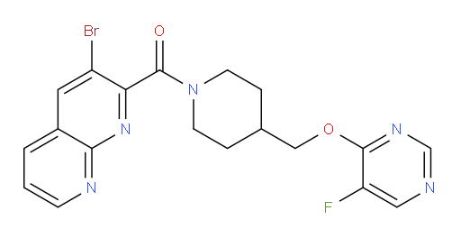 (3-bromo-1,8-naphthyridin-2-yl)(4-(((5-fluoropyrimidin-4-yl)oxy)methyl)piperidin-1-yl)methanone
