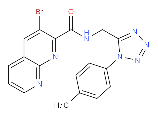 3-bromo-N-((1-(p-tolyl)-1H-tetrazol-5-yl)methyl)-1,8-naphthyridine-2-carboxamide