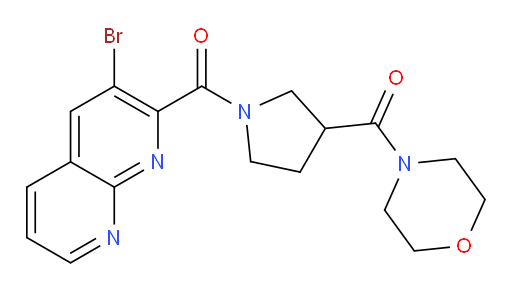 (3-bromo-1,8-naphthyridin-2-yl)(3-(morpholine-4-carbonyl)pyrrolidin-1-yl)methanone