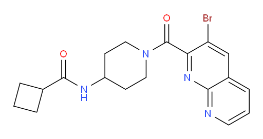 N-(1-(3-bromo-1,8-naphthyridine-2-carbonyl)piperidin-4-yl)cyclobutanecarboxamide