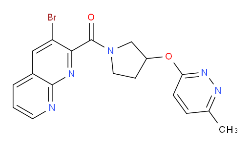 (3-bromo-1,8-naphthyridin-2-yl)(3-((6-methylpyridazin-3-yl)oxy)pyrrolidin-1-yl)methanone
