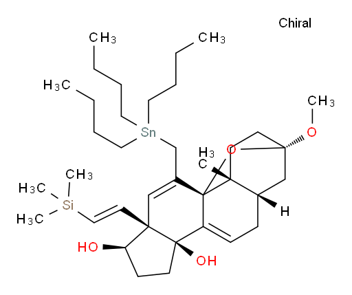(3S,5S,9R,10R,13R,14S,17R)-3-methoxy-10-methyl-11-((tributylstannyl)methyl)-13-((E)-2-(trimethylsilyl)vinyl)-1,2,3,4,5,6,10,13,14,15,16,17-dodecahydro-3,9-epoxycyclopenta[a]phenanthrene-14,17-diol