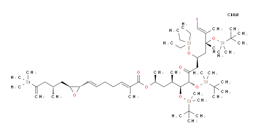 (2E,6E)-(2S,4R,5S,6R,9S,11R,E)-5,6,11-tris((tert-butyldimethylsilyl)oxy)-13-iodo-4,11,12-trimethyl-7-oxo-9-((triethylsilyl)oxy)tridec-12-en-2-yl 2-methyl-7-((2S,3S)-3-((S)-2-methyl-4-(trimethylstannyl)pent-4-en-1-yl)oxiran-2-yl)hepta-2,6-dienoate