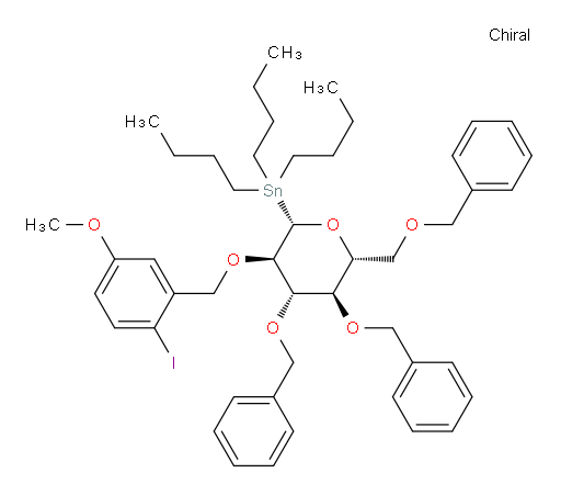 ((2S,3R,4S,5R,6R)-4,5-bis(benzyloxy)-6-((benzyloxy)methyl)-3-((2-iodo-5-methoxybenzyl)oxy)tetrahydro-2H-pyran-2-yl)tributylstannane