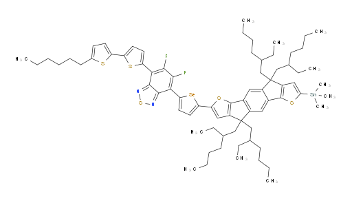 5,6-difluoro-4-(5'-hexyl-[2,2'-bithiophen]-5-yl)-7-(5-(4,4,9,9-tetrakis(2-ethylhexyl)-7-(trimethylstannyl)-4,9-dihydro-s-indaceno[1,2-b:5,6-b']dithiophen-2-yl)selenophen-2-yl)benzo[c][1,2,5]thiadiazole