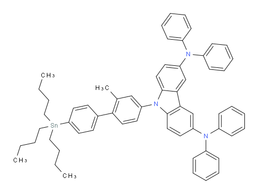 9-(2-methyl-4'-(tributylstannyl)-[1,1'-biphenyl]-4-yl)-N3,N3,N6,N6-tetraphenyl-9H-carbazole-3,6-diamine