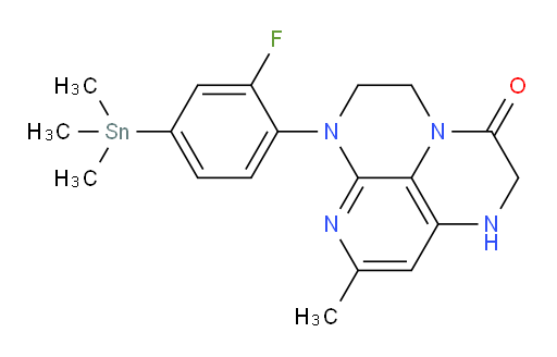 6-(2-fluoro-4-(trimethylstannyl)phenyl)-8-methyl-1,2,5,6-tetrahydro-1,3a,6,7-tetraazaphenalen-3(4H)-one