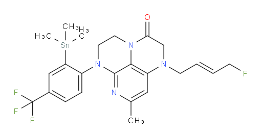 (E)-1-(4-fluorobut-2-en-1-yl)-8-methyl-6-(4-(trifluoromethyl)-2-(trimethylstannyl)phenyl)-1,2,5,6-tetrahydro-1,3a,6,7-tetraazaphenalen-3(4H)-one