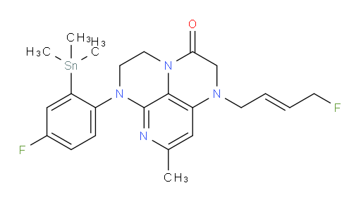 (E)-6-(4-fluoro-2-(trimethylstannyl)phenyl)-1-(4-fluorobut-2-en-1-yl)-8-methyl-1,2,5,6-tetrahydro-1,3a,6,7-tetraazaphenalen-3(4H)-one