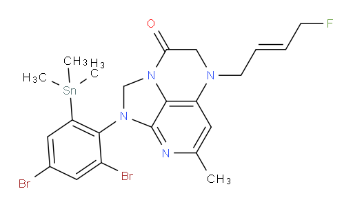 (E)-1-(2,4-dibromo-6-(trimethylstannyl)phenyl)-5-(4-fluorobut-2-en-1-yl)-7-methyl-4,5-dihydro-1H-1,2a,5,8-tetraazaacenaphthylen-3(2H)-one