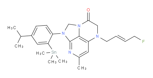 (E)-5-(4-fluorobut-2-en-1-yl)-1-(4-isopropyl-2-(trimethylstannyl)phenyl)-7-methyl-4,5-dihydro-1H-1,2a,5,8-tetraazaacenaphthylen-3(2H)-one