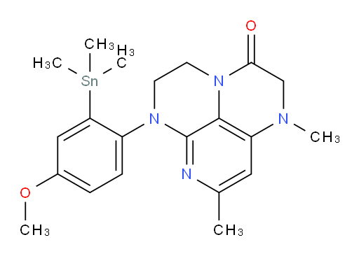 6-(4-methoxy-2-(trimethylstannyl)phenyl)-1,8-dimethyl-1,2,5,6-tetrahydro-1,3a,6,7-tetraazaphenalen-3(4H)-one