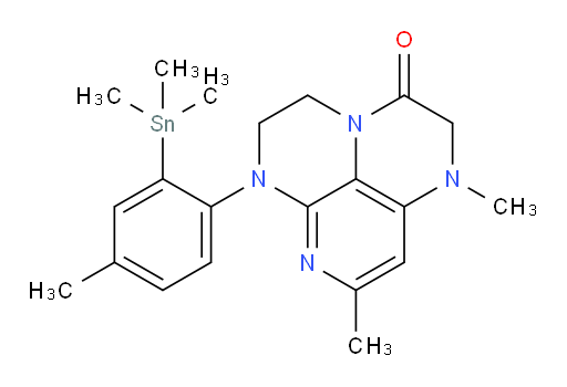 1,8-dimethyl-6-(4-methyl-2-(trimethylstannyl)phenyl)-1,2,5,6-tetrahydro-1,3a,6,7-tetraazaphenalen-3(4H)-one