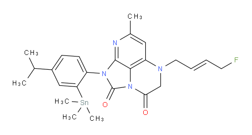 (E)-5-(4-fluorobut-2-en-1-yl)-1-(4-isopropyl-2-(trimethylstannyl)phenyl)-7-methyl-4,5-dihydro-1H-1,2a,5,8-tetraazaacenaphthylene-2,3-dione
