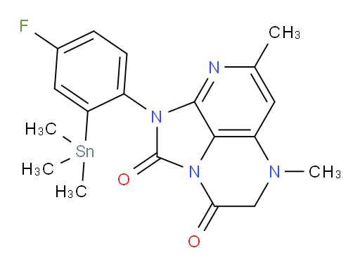 1-(4-fluoro-2-(trimethylstannyl)phenyl)-5,7-dimethyl-4,5-dihydro-1H-1,2a,5,8-tetraazaacenaphthylene-2,3-dione