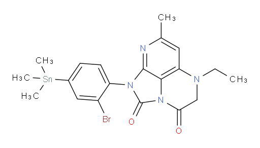 1-(2-bromo-4-(trimethylstannyl)phenyl)-5-ethyl-7-methyl-4,5-dihydro-1H-1,2a,5,8-tetraazaacenaphthylene-2,3-dione