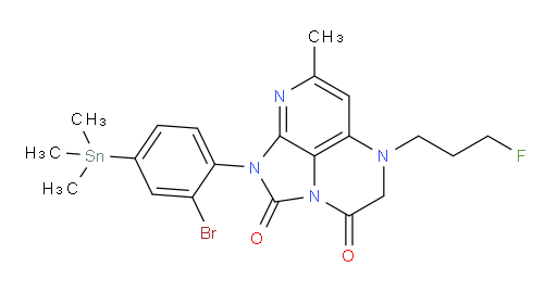 1-(2-bromo-4-(trimethylstannyl)phenyl)-5-(3-fluoropropyl)-7-methyl-4,5-dihydro-1H-1,2a,5,8-tetraazaacenaphthylene-2,3-dione