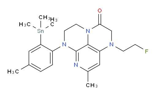 1-(2-fluoroethyl)-8-methyl-6-(4-methyl-2-(trimethylstannyl)phenyl)-1,2,5,6-tetrahydro-1,3a,6,7-tetraazaphenalen-3(4H)-one