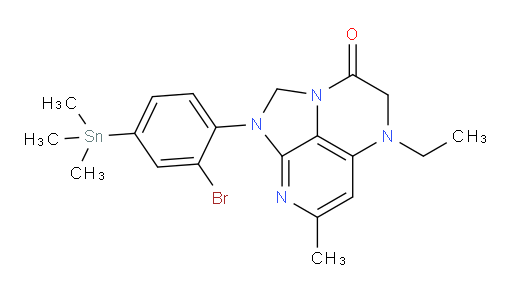 1-(2-bromo-4-(trimethylstannyl)phenyl)-5-ethyl-7-methyl-4,5-dihydro-1H-1,2a,5,8-tetraazaacenaphthylen-3(2H)-one