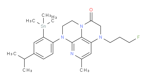 1-(3-fluoropropyl)-6-(4-isopropyl-2-(trimethylstannyl)phenyl)-8-methyl-1,2,5,6-tetrahydro-1,3a,6,7-tetraazaphenalen-3(4H)-one