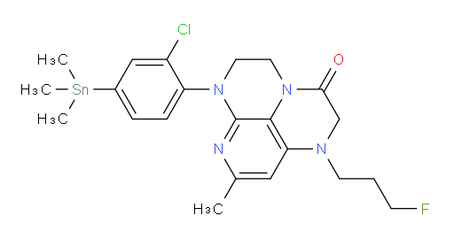 6-(2-chloro-4-(trimethylstannyl)phenyl)-1-(3-fluoropropyl)-8-methyl-1,2,5,6-tetrahydro-1,3a,6,7-tetraazaphenalen-3(4H)-one