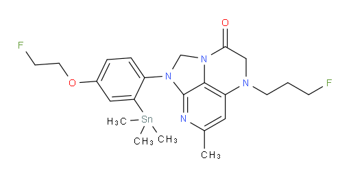 1-(4-(2-fluoroethoxy)-2-(trimethylstannyl)phenyl)-5-(3-fluoropropyl)-7-methyl-4,5-dihydro-1H-1,2a,5,8-tetraazaacenaphthylen-3(2H)-one