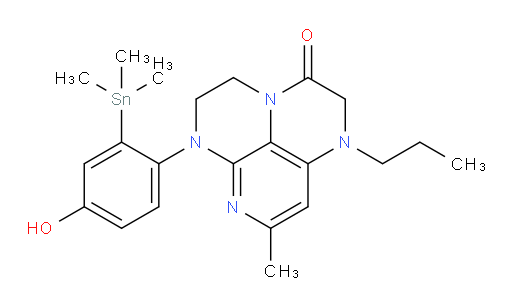 6-(4-hydroxy-2-(trimethylstannyl)phenyl)-8-methyl-1-propyl-1,2,5,6-tetrahydro-1,3a,6,7-tetraazaphenalen-3(4H)-one