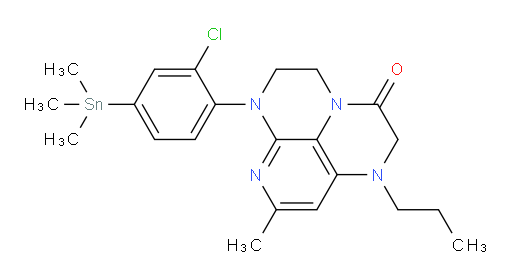 6-(2-chloro-4-(trimethylstannyl)phenyl)-8-methyl-1-propyl-1,2,5,6-tetrahydro-1,3a,6,7-tetraazaphenalen-3(4H)-one
