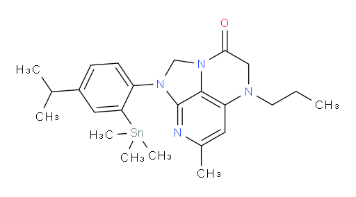 1-(4-isopropyl-2-(trimethylstannyl)phenyl)-7-methyl-5-propyl-4,5-dihydro-1H-1,2a,5,8-tetraazaacenaphthylen-3(2H)-one