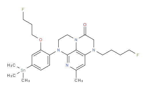 1-(4-fluorobutyl)-6-(2-(3-fluoropropoxy)-4-(trimethylstannyl)phenyl)-8-methyl-1,2,5,6-tetrahydro-1,3a,6,7-tetraazaphenalen-3(4H)-one