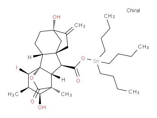 (1S,2S,3R,4R,4aR,4bR,7S,9aS,10S,10aR)-tributylstannyl 2,7-dihydroxy-4-iodo-1,3-dimethyl-8-methylene-13-oxododecahydro-4a,1-(epoxymethano)-7,9a-methanobenzo[a]azulene-10-carboxylate