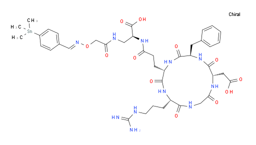 (S)-2-(3-((2S,5S,11S,14R)-14-benzyl-11-(carboxymethyl)-5-(3-guanidinopropyl)-3,6,9,12,15-pentaoxo-1,4,7,10,13-pentaazacyclopentadecan-2-yl)propanamido)-3-(2-(((E)-(4-(trimethylstannyl)benzylidene)amino)oxy)acetamido)propanoic acid