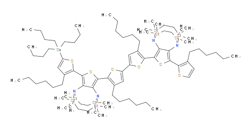 7-(4,4'-dihexyl-5'-(9-(3-hexyl-5-(tributylstannyl)thiophen-2-yl)-2,2,5,5,10,10,13,13-octamethyl-2,3,4,5-tetrahydro-1,6-(silanoethanosilano)thieno[3,4-g][1,6,2,5]diazadisilocin-7-yl)-[2,2'-bithiophen]-5-yl)-9-(3-hexylthiophen-2-yl)-2,2,5,5,10,10,13,13-octamethyl-2,3,4,5-tetrahydro-1,6-(silanoethanosilano)thieno[3,4-g][1,6,2,5]diazadisilocine
