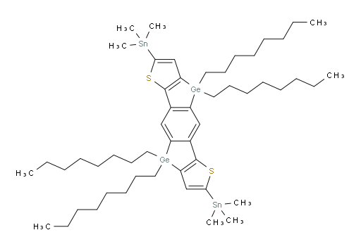 Thieno[2′′,3′′:4′,5′]germolo[2′,3′:5,6][1]benzogermolo[3,2-b]thiophene, 4,9-dihydro-4,4,9,9-tetraoctyl-2,7-bis(trimethylstannyl)- (ZCI)