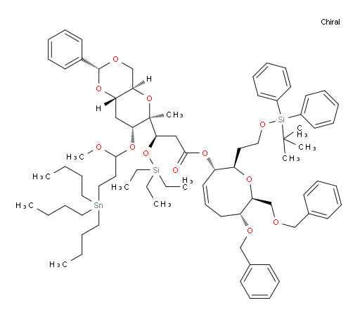 (3R)-(2R,3S,7R,8S,Z)-7-(benzyloxy)-8-((benzyloxy)methyl)-2-(2-((tert-butyldiphenylsilyl)oxy)ethyl)-3,6,7,8-tetrahydro-2H-oxocin-3-yl 3-((2R,4aR,6R,7R,8aS)-7-(1-methoxy-3-(tributylstannyl)propoxy)-6-methyl-2-phenylhexahydropyrano[3,2-d][1,3]dioxin-6-yl)-3-((triethylsilyl)oxy)propanoate