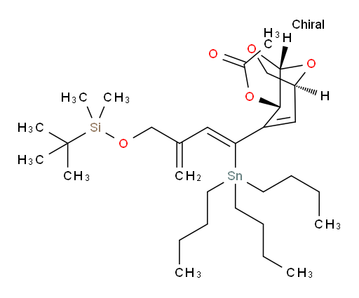 (1S,4S,5R)-3-((Z)-3-(((tert-butyldimethylsilyl)oxy)methyl)-1-(tributylstannyl)buta-1,3-dien-1-yl)-6,8-dioxabicyclo[3.2.1]oct-2-en-4-yl acetate