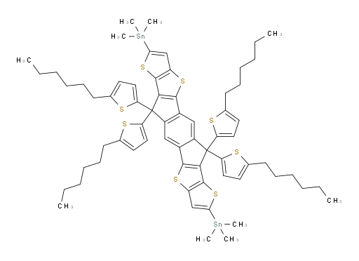 1,1′-[6,6,12,12-Tetrakis(5-hexyl-2-thienyl)-6,12-dihydrodithieno[2,3-d:2′,3′-d′]-s-indaceno[1,2-b:5,6-b′]dithiophene-2,8-diyl]tris[1,1,1-trimethylstannane]