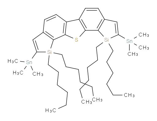 1,1,10,10-tetrahexyl-2,9-bis(trimethylstannyl)-1,10-dihydrosilolo[3',2':5,6]benzo[1,2-b]silolo[3',2':5,6]benzo[2,1-d]thiophene