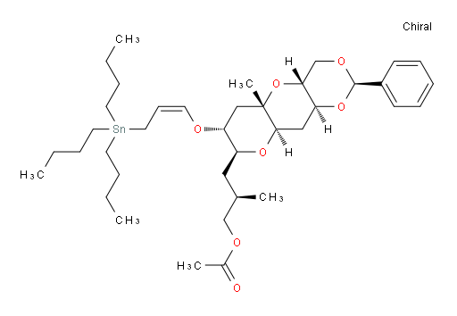 (R)-2-methyl-3-((2R,4aR,5aS,7R,8S,9aR,10aS)-5a-methyl-2-phenyl-7-(((Z)-3-(tributylstannyl)prop-1-en-1-yl)oxy)octahydro-4H-pyrano[2',3':5,6]pyrano[3,2-d][1,3]dioxin-8-yl)propyl acetate