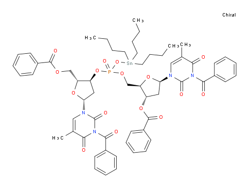 (2R,3S,5R)-5-(3-benzoyl-5-methyl-2,4-dioxo-3,4-dihydropyrimidin-1(2H)-yl)-2-((((((2R,3S,5R)-5-(3-benzoyl-5-methyl-2,4-dioxo-3,4-dihydropyrimidin-1(2H)-yl)-2-((benzoyloxy)methyl)tetrahydrofuran-3-yl)oxy)((tributylstannyl)oxy)phosphoryl)oxy)methyl)tetrahydrofuran-3-yl benzoate