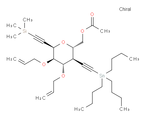 ((2S,3R,4S,5R,6R)-4,5-bis(allyloxy)-3-((tributylstannyl)ethynyl)-6-((trimethylsilyl)ethynyl)tetrahydro-2H-pyran-2-yl)methyl acetate