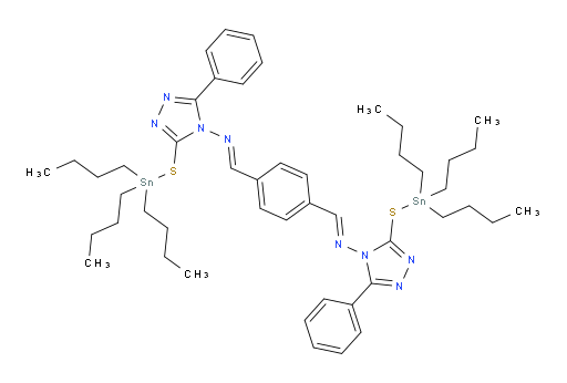 (N,N'E,N,N'E)-N,N'-(1,4-phenylenebis(methanylylidene))bis(3-phenyl-5-((tributylstannyl)thio)-4H-1,2,4-triazol-4-amine)