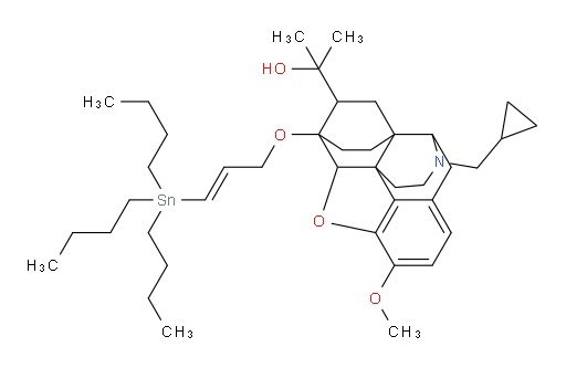 (E)-2-(3-(cyclopropylmethyl)-9-methoxy-7-((3-(tributylstannyl)allyl)oxy)-1,2,3,4,5,6,7,7a-octahydro-4a,7-ethano-4,12-methanobenzofuro[3,2-e]isoquinolin-6-yl)propan-2-ol