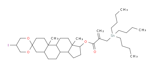 5'-iodo-10,13-dimethylhexadecahydrospiro[cyclopenta[a]phenanthrene-3,2'-[1,3]dioxan]-17-yl 2-((tributylstannyl)methyl)acrylate