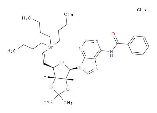 N-(9-((3aR,4R,6R,6aR)-2,2-dimethyl-6-((Z)-2-(tributylstannyl)vinyl)tetrahydrofuro[3,4-d][1,3]dioxol-4-yl)-9H-purin-6-yl)benzamide