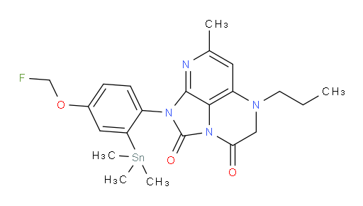1-(4-(fluoromethoxy)-2-(trimethylstannyl)phenyl)-7-methyl-5-propyl-4,5-dihydro-1H-1,2a,5,8-tetraazaacenaphthylene-2,3-dione