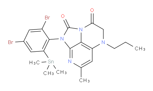 1-(2,4-dibromo-6-(trimethylstannyl)phenyl)-7-methyl-5-propyl-4,5-dihydro-1H-1,2a,5,8-tetraazaacenaphthylene-2,3-dione