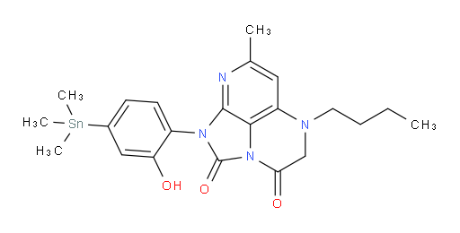 5-butyl-1-(2-hydroxy-4-(trimethylstannyl)phenyl)-7-methyl-4,5-dihydro-1H-1,2a,5,8-tetraazaacenaphthylene-2,3-dione