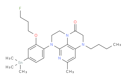 1-butyl-6-(2-(3-fluoropropoxy)-4-(trimethylstannyl)phenyl)-8-methyl-1,2,5,6-tetrahydro-1,3a,6,7-tetraazaphenalen-3(4H)-one